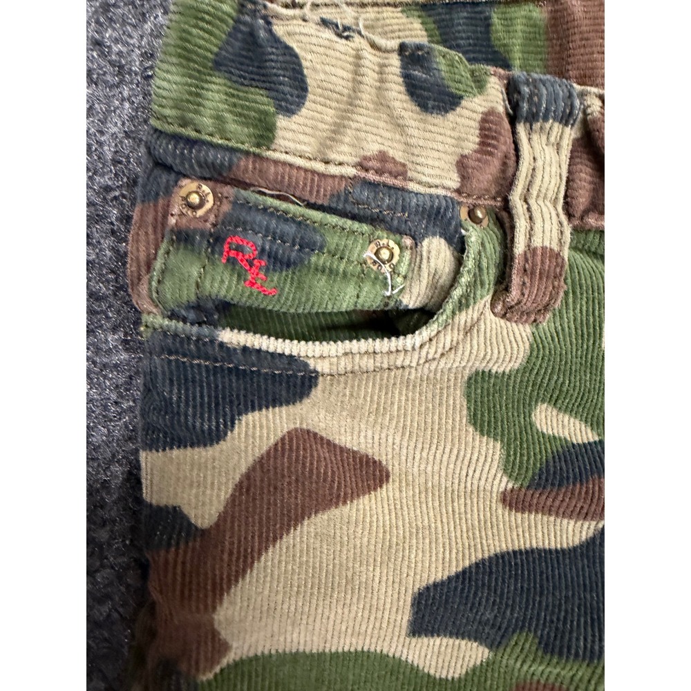 Polo Ralph Lauren Boys Camo Corduroy Pants Size 5 Woodland Camouflage Dungarees - Picture 2 of 6